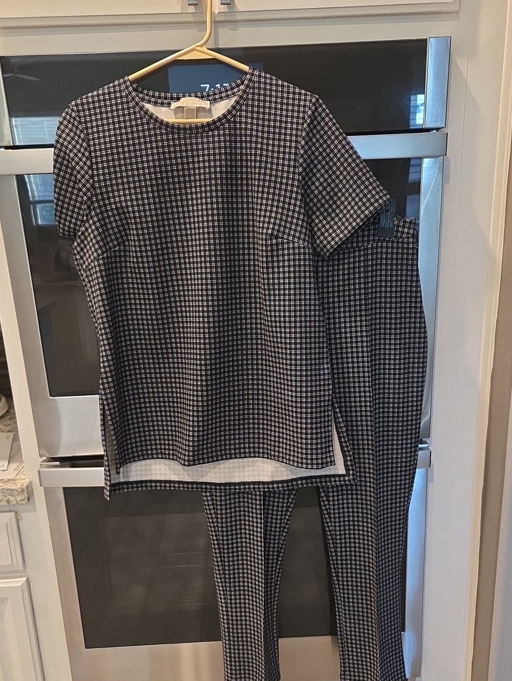 Michael Kors Black and White Checked Two-Piece Set